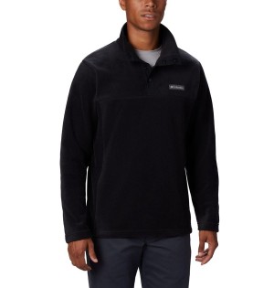 Black Columbia Steens Mountain Half Snap Fleece Men's Pullover | 58634WIBD