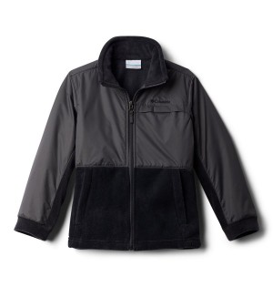 Black Columbia Steens Mountain Overlay Fleece Kids' Jacket | 21736ZQWR