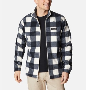 Black Columbia Steens Mountain Printed Men's Fleece Jacket | 40389YKZC