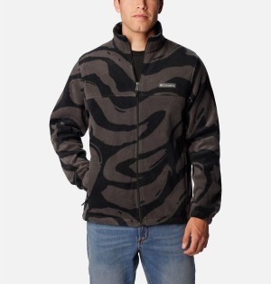 Black Columbia Steens Mountain Printed Men's Fleece Jacket | 24150EFSP