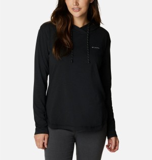 Black Columbia Sun Trek Pullover Women's Hoodie | 14809PRGM