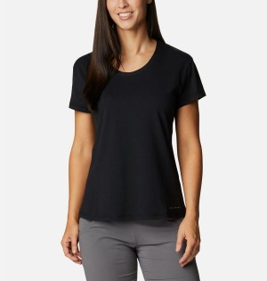 Black Columbia Sun Trek Women's T-Shirt | 89436ZPGJ