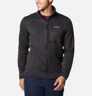 Black Columbia Sweater Weather Full Zip Men's Fleece Jacket | 48613PJSH