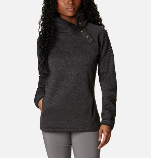 Black Columbia Sweater Weather Sherpa Hybrid Women's Pullover | 42783AUBK