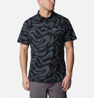 Black Columbia Thistletown Hills Men's Polo Shirt | 76498YLHI