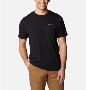 Black Columbia Thistletown Hills Short Sleeve Men's T-Shirt | 82091OFNM