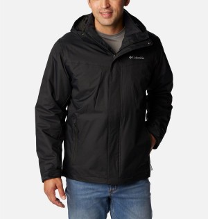 Black Columbia Tunnel Falls Interchange Men's 3 In 1 Jackets | 23705NHWR