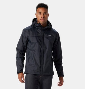 Black Columbia Watertight II Men's Rain Jacket | 06713PUCV