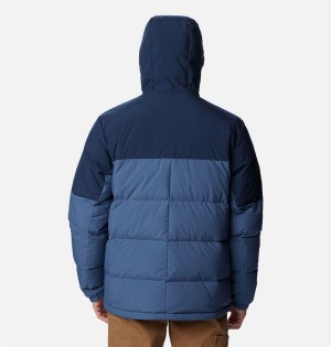 Blue Columbia Aldercrest Hooded Insulated Men's Puffer Jacket | 57423ZVOW