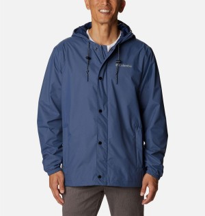 Blue Columbia Cedar Cliff Men's Rain Jacket | 82094SCVA