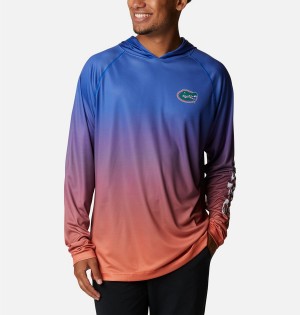 Blue Columbia Collegiate PFG Super Terminal Tackle - Florida Men's Hoodie | 74519XMBY