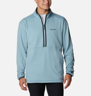 Blue Columbia Coral Ridge Performance Midlayer Half Zip Fleece Men's Pullover | 21965USYP