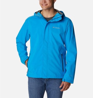 Blue Columbia Earth Explorer Shell Men's Rain Jacket | 63947QELD