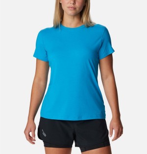 Blue Columbia Endless Trail Running Tech Women's T-Shirt | 35867YOEP