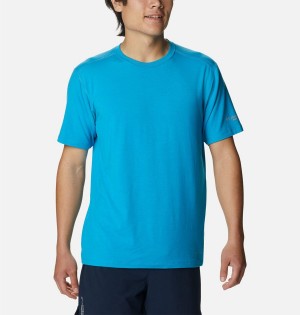 Blue Columbia Endless Trail Running Tech Men's T-Shirt | 21548EDHJ