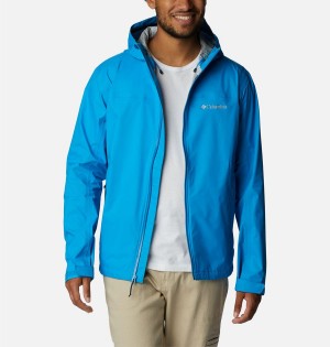 Blue Columbia EvaPOURation Men's Rain Jacket | 81275RHQP