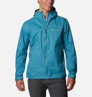 Blue Columbia EvaPOURation Men's Rain Jacket | 09456IFGB