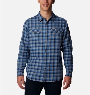 Blue Columbia Flare Gun Stretch Flannel Men's Shirt | 65921YRST