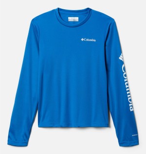 Blue Columbia Fork Stream Long Sleeve Kids' T-Shirt | 82643LDIF