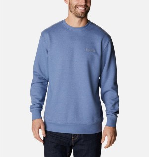 Blue Columbia Hart Mountain II Crew Men's Sweatshirt | 24607FYUR