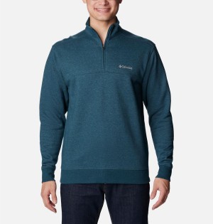 Blue Columbia Hart Mountain II Half Zip Men's Sweatshirt | 59673RLZX