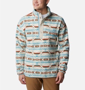 Blue Columbia Helvetia Half Snap Fleece Men's Pullover | 73491WNIE