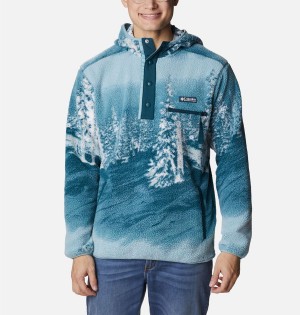 Blue Columbia Helvetia Sherpa Fleece Men's Hoodie | 96503JGCD