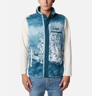 Blue Columbia Helvetia Sherpa Fleece Men's Vest | 65394YZNG