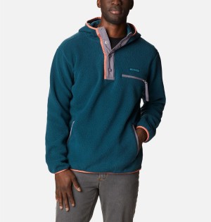 Blue Columbia Helvetia Sherpa Fleece Men's Hoodie | 76402RUWT