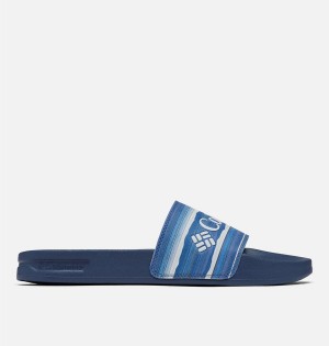 Blue Columbia Hood River Slide Men's Sandals | 38416WCID