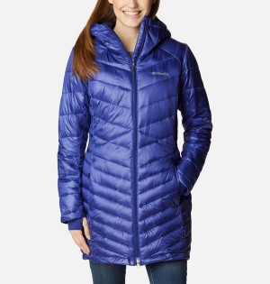 Blue Columbia Joy Peak Mid Insulated Hooded Women's Puffer Jacket | 01364RXBE