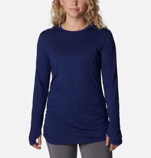 Blue Columbia Leslie Falls Long Sleeve Women's T-Shirt | 97214HKIS