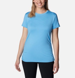 Blue Columbia Leslie Falls Short Sleeve Women's T-Shirt | 83167KQZS