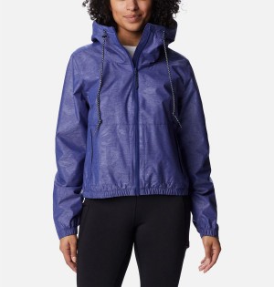 Blue Columbia Lillian Ridge Short Women's Rain Jacket | 57690IDGQ