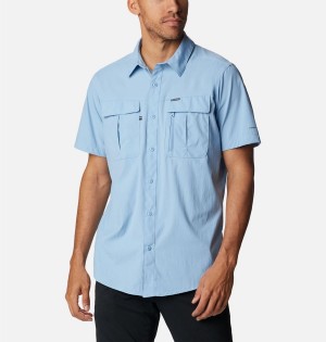 Blue Columbia Newton Ridge II Short Sleeve Men's Shirt | 75389JDQH