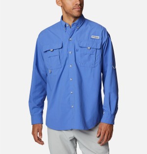 Blue Columbia PFG Bahama II Long Sleeve Men's Shirt | 30194WGSD