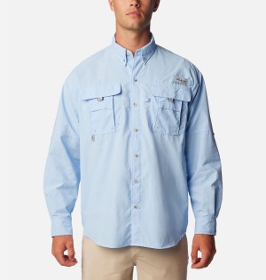 Blue Columbia PFG Bahama II Long Sleeve Men's Shirt | 30962FXTC