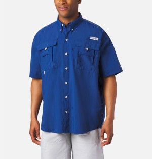 Blue Columbia PFG Bahama II Short Sleeve Men's Shirt | 46938UNPM