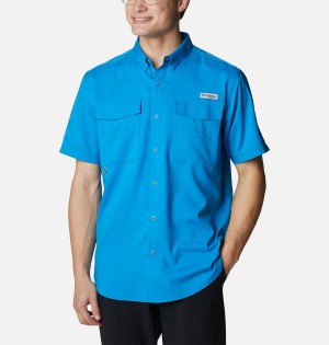 Blue Columbia PFG Blood and Guts IV Woven Short Sleeve Men's Shirt | 53021LTPH