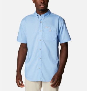 Blue Columbia PFG Bonefish Short Sleeve Men's Shirt | 61320SVMR