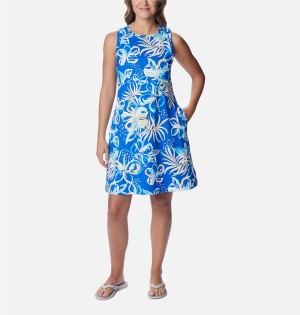 Blue Columbia PFG Freezer Tank Women's Dress | 16840RWDA