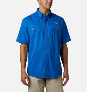 Blue Columbia PFG Low Drag Offshore Short Sleeve Men's Shirt | 57491PHWD