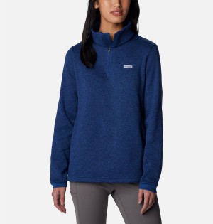 Blue Columbia PFG Reel Cozy Quarter Zip Women's Pullover | 51249PTYF