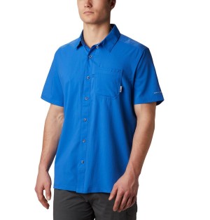 Blue Columbia PFG Slack Tide Camp Men's Shirt | 76984SHWK