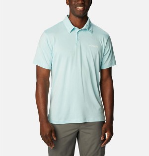 Blue Columbia PFG Slack Tide Stretch Men's Polo Shirt | 75926QAOL