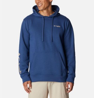 Blue Columbia PFG Sleeve II Graphic Men's Hoodie | 58293KVUQ