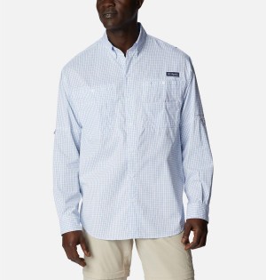 Blue Columbia PFG Super Tamiami Long Sleeve Men's Shirt | 61295UYNI