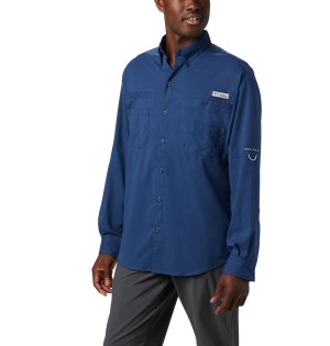 Blue Columbia PFG Tamiami II Long Sleeve Men's Shirt | 10827NGVY