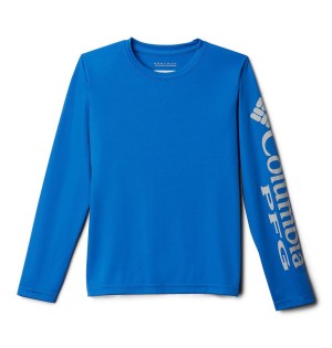 Blue Columbia PFG Terminal Tackle Long Sleeve Kids' T-Shirt | 69724BUCA