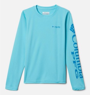 Blue Columbia PFG Terminal Tackle Long Sleeve Kids' T-Shirt | 69372SODW